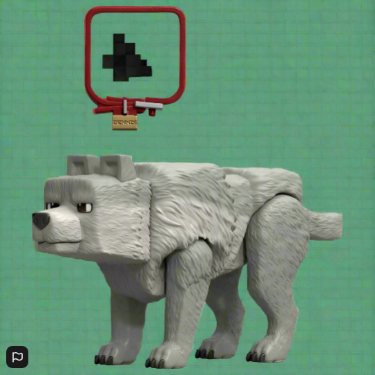 Minecraft Movie Action Figure Dennis the Wolf