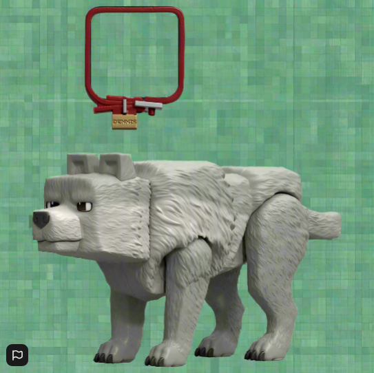 Minecraft Movie Action Figure Dennis the Wolf