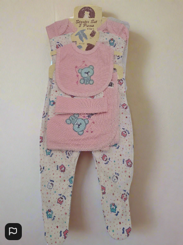 My Little Baby Starter Set 5 Pieces in Pink And White