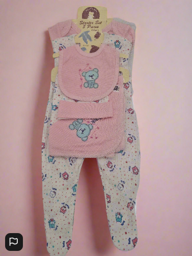 My Little Baby Starter Set 5 Pieces in Pink And White