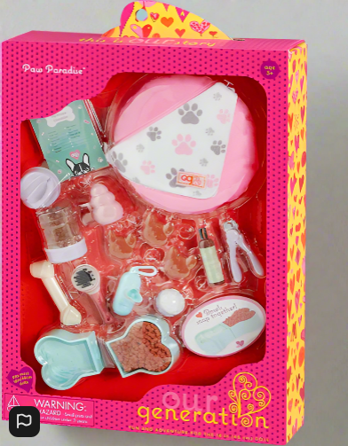 Our Generation Paw Paradise Set  15 Piece Pet Care Accessory Set
