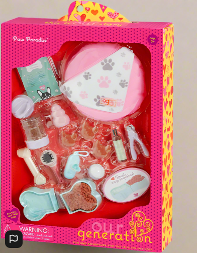 Our Generation Paw Paradise Set  15 Piece Pet Care Accessory Set