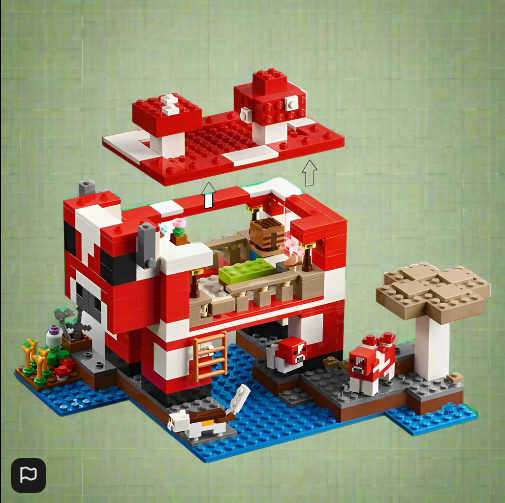Minecraft LEGO  21270 The Mooshroom House Set