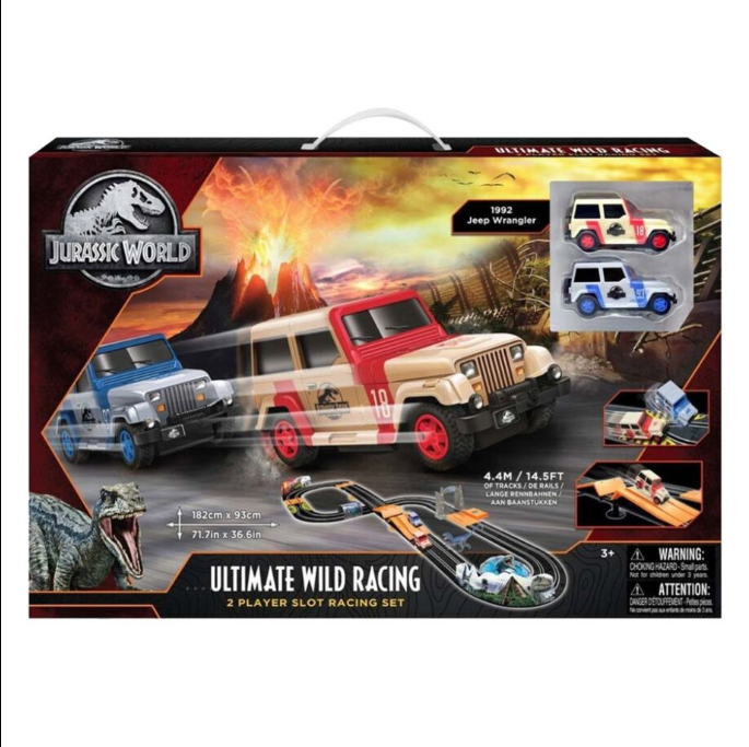 Jurassic World Ultimate Wild Racing 2 Player Slot Dinosaur Racing Set