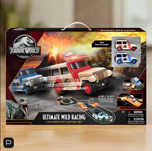 Jurassic World Ultimate Wild Racing 2 Player Slot Dinosaur Racing Set