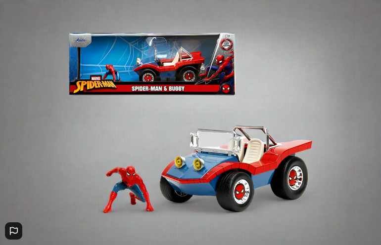 Marvel Spiderman Figure and Buggy 1:24 Scale Die Cast Figure