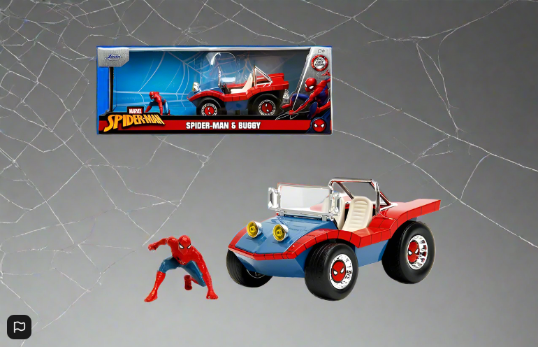 Marvel Spiderman Figure and Buggy 1:24 Scale Die Cast Figure