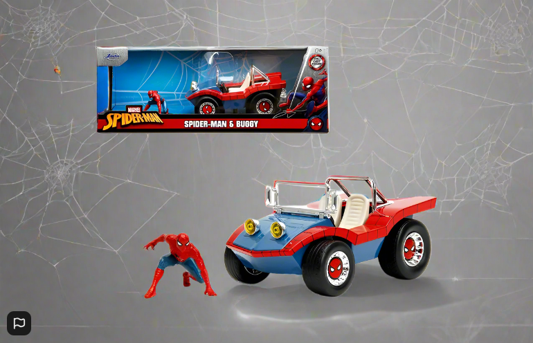 Marvel Spiderman Figure and Buggy 1:24 Scale Die Cast Figure