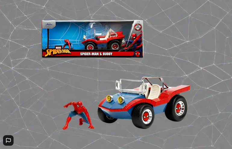 Marvel Spiderman Figure and Buggy 1:24 Scale Die Cast Figure