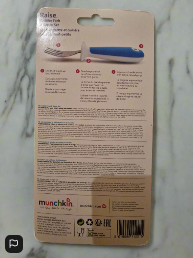 Munchkin Raise Toddler Fork and Spoon Set  12+ Months BPA Free Pink