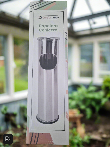 Waste Paper Bin with Ashtray Confortime Metal 56.5 x 14.7 cm