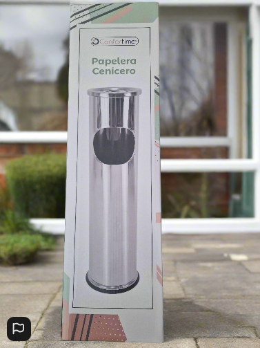 Waste Paper Bin with Ashtray Confortime Metal 56.5 x 14.7 cm