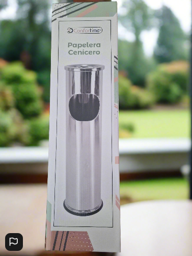 Waste Paper Bin with Ashtray Confortime Metal 56.5 x 14.7 cm