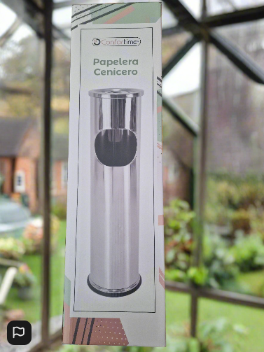 Waste Paper Bin with Ashtray Confortime Metal 56.5 x 14.7 cm