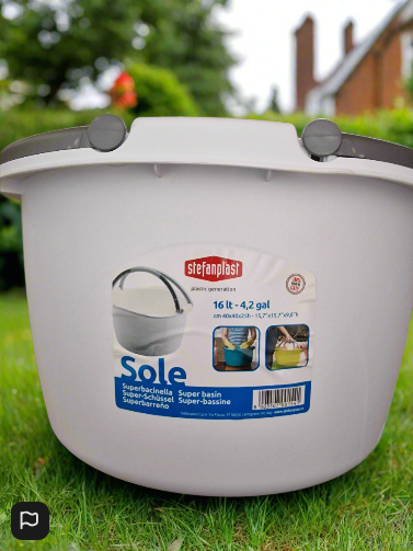 Stephanplast 16 Litre Laundry Bucket 2 Handles White