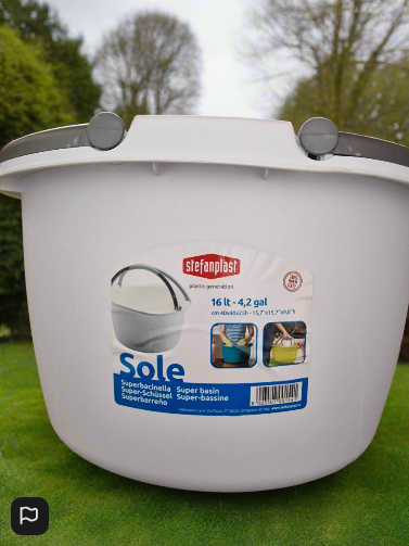 Stephanplast 16 Litre Laundry Bucket 2 Handles White