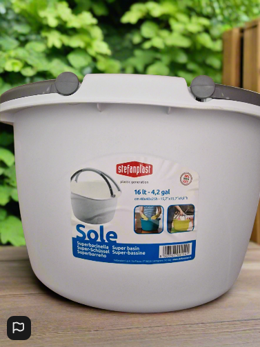 Stephanplast 16 Litre Laundry Bucket 2 Handles White