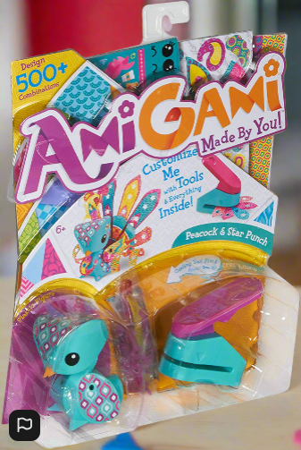 AmiGami Blue Peacock And Star Punch Creative Toy