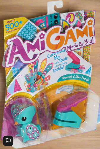 AmiGami Blue Peacock And Star Punch Creative Toy