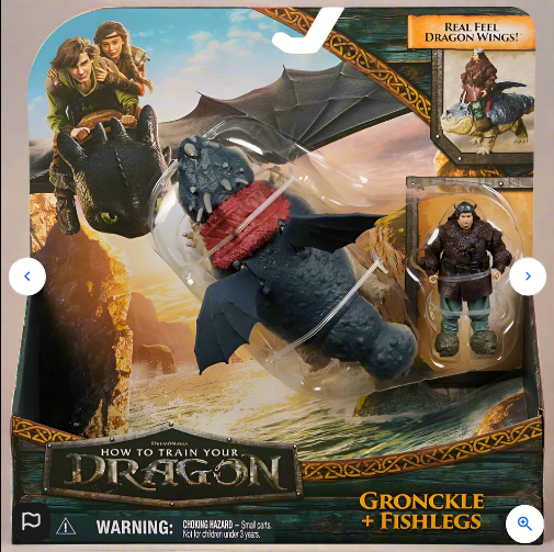 Dreamworks How to Train Your Dragon Action Figures Gronckle & Fishlegs 2 Pack