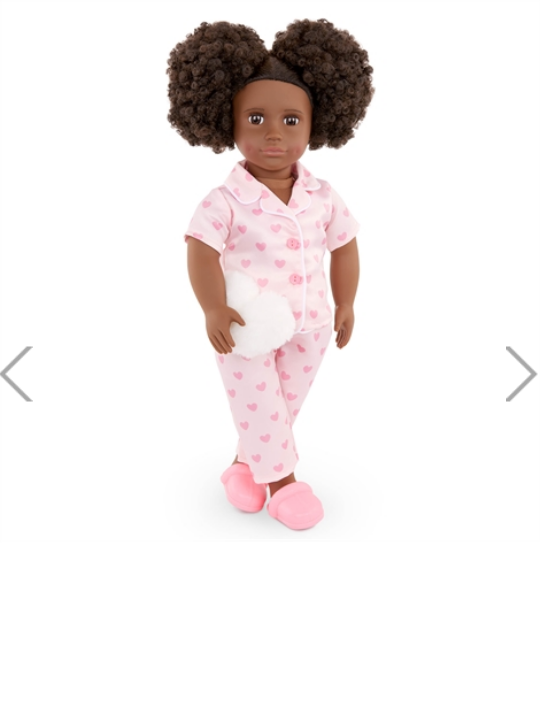 Our Generation Tanisha 18-inch Sleepover Doll in Matching Pink PJs