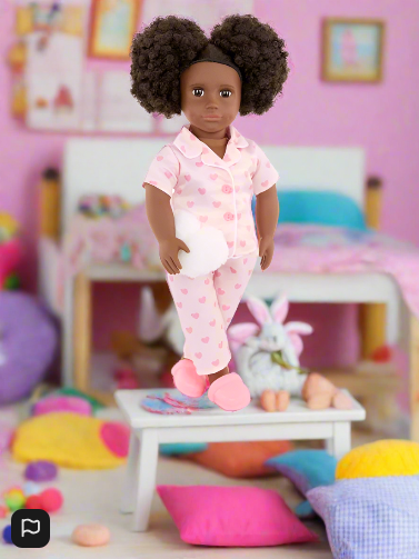 Our Generation Tanisha 18-inch Sleepover Doll in Matching Pink PJs