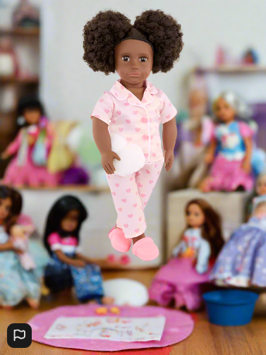 Our Generation Tanisha 18-inch Sleepover Doll in Matching Pink PJs