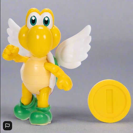 Super Mario Action Figure Green Para Koopa Troopa with Coin 10cm