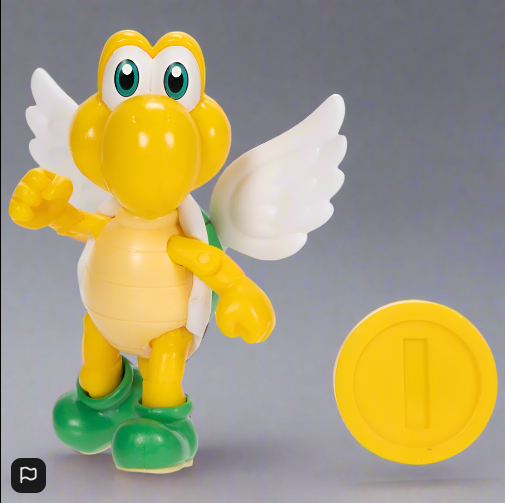 Super Mario Action Figure Green Para Koopa Troopa with Coin 10cm