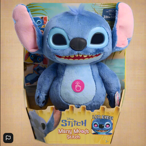 Disney Stitch Many Moods Stitch 35cm Interactive Plush Soft Toy with 50 Sounds and Reactions