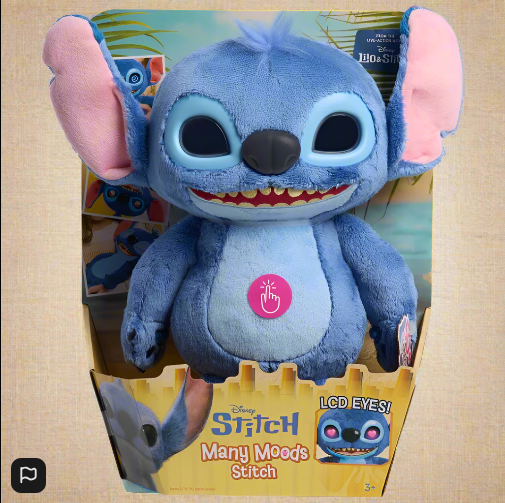 Disney Stitch Many Moods Stitch 35cm Interactive Plush Soft Toy with 50 Sounds and Reactions