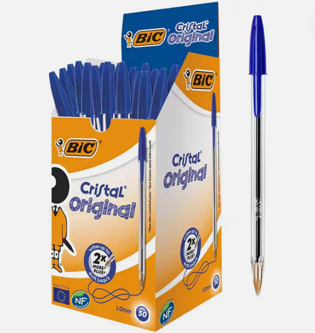 Bic Cristal original Medium Point Pen - Blue x 50 Boxed
