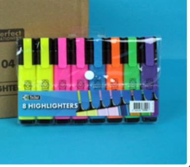 Highlighter Pens In A Wallet 8 Pieces