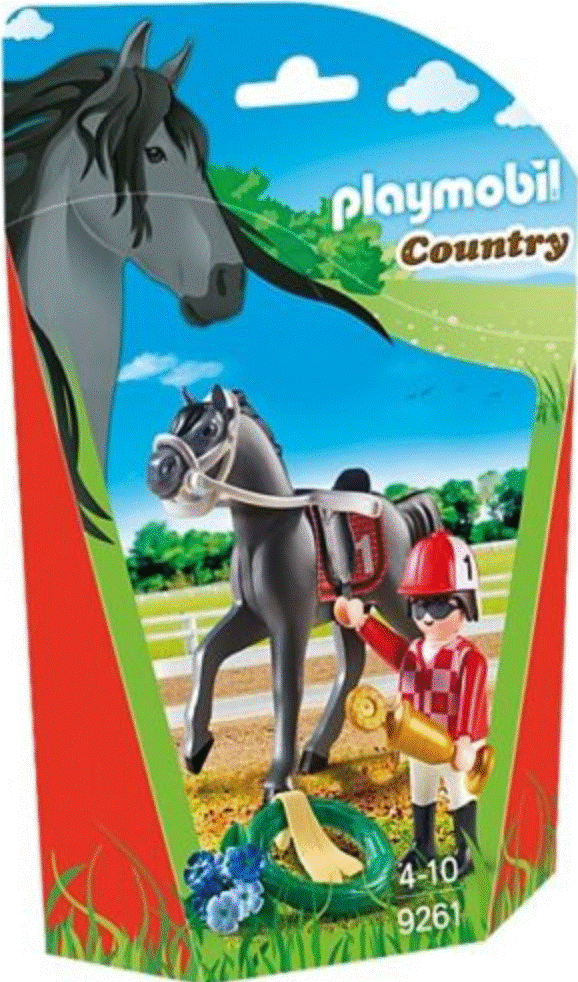 PLAYMOBIL  Country 9261- Horse Jockey Rosette And Trophy Action figure