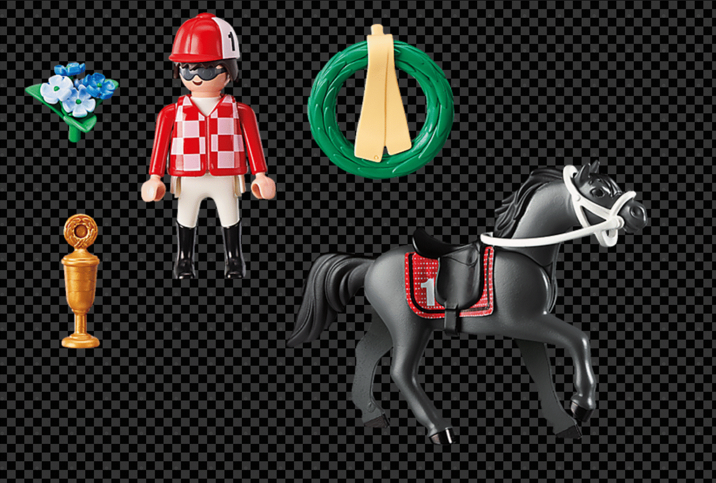 PLAYMOBIL  Country 9261- Horse Jockey Rosette And Trophy Action figure