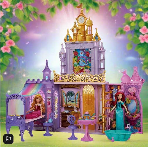 Disney Princess Fold ‘n Go Celebration Castle Playset with 20 Accessories