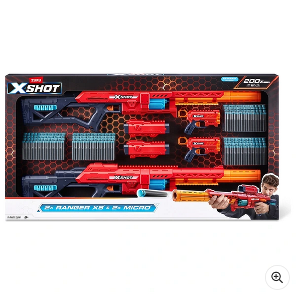 XSHOT Excel Ranger X8 & Excel Micro Combo Blaster Pack (200 Darts) By ZURU