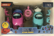 Načíst obrázek do prohlížeče Galerie, Among Us Series 2 Action Figures 2Pk Toy Crewmate Figure 11cm - Pink &amp; Turquoise