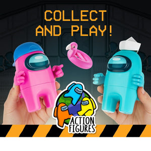 Among Us Series 2 Action Figures 2Pk Toy Crewmate Figure 11cm - Pink & Turquoise