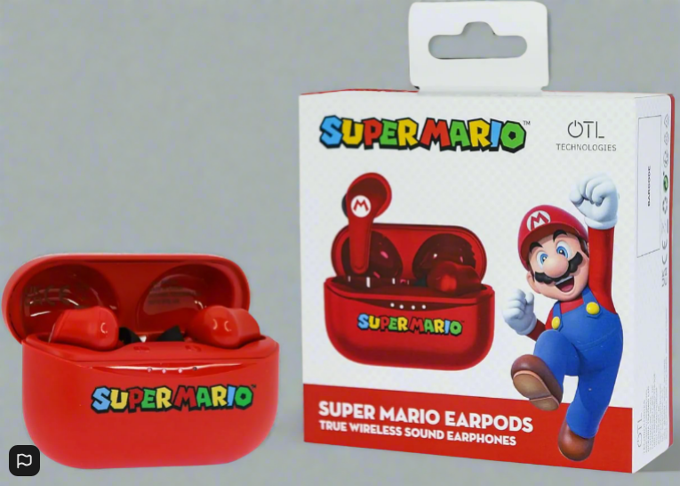 Super Mario  Wireless Earphones with Charging Case Red