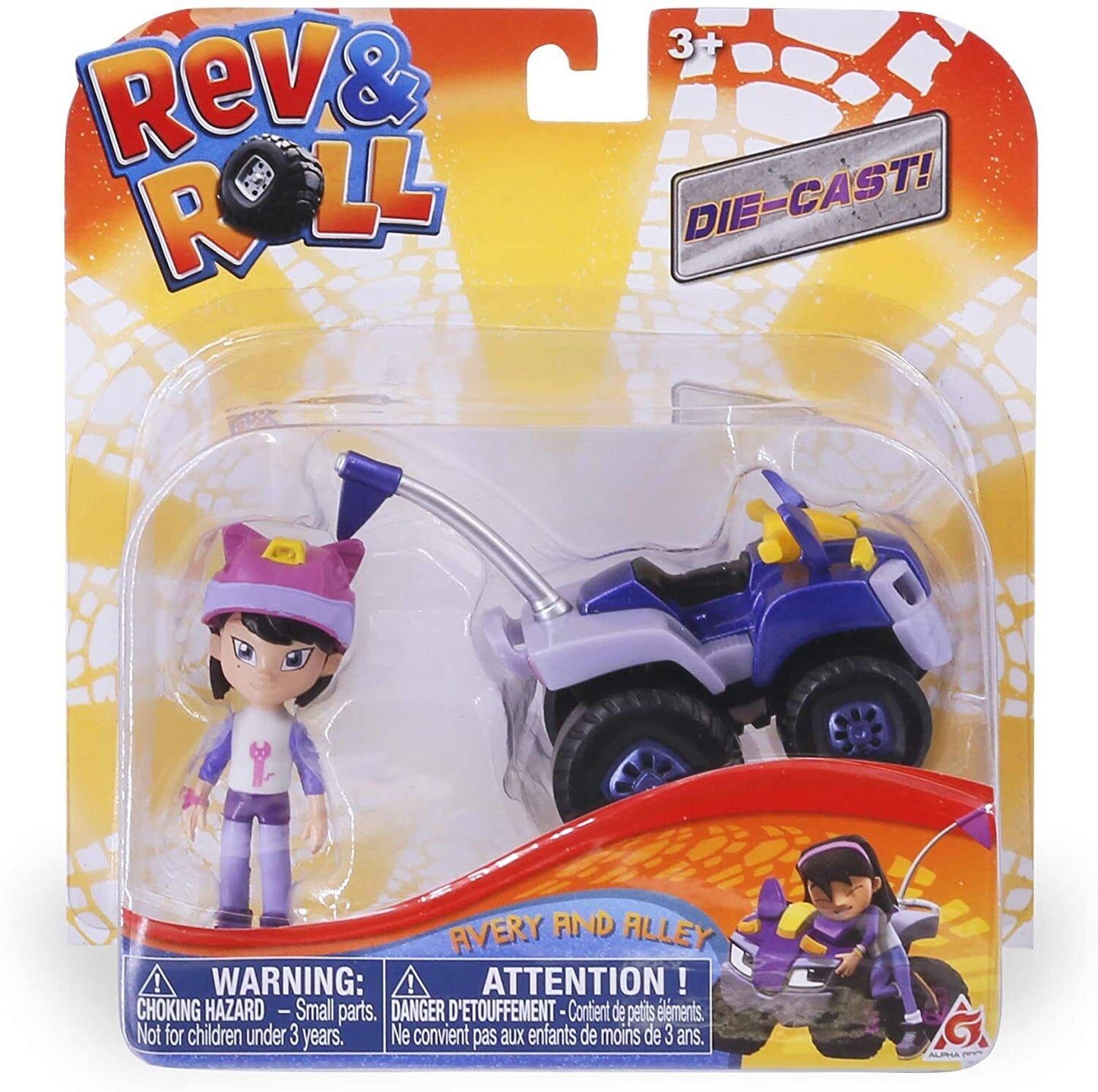 Rev & Roll | Die Cast Avery & Alley | Roll Vehicle & 2.5'' Figure