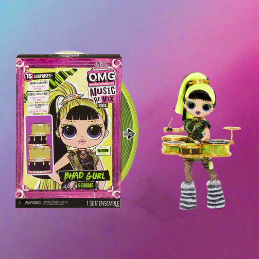 L.O.L Surprise OMG Remix Rock- Bhad Gurl and Drums 24cm Fashion Doll