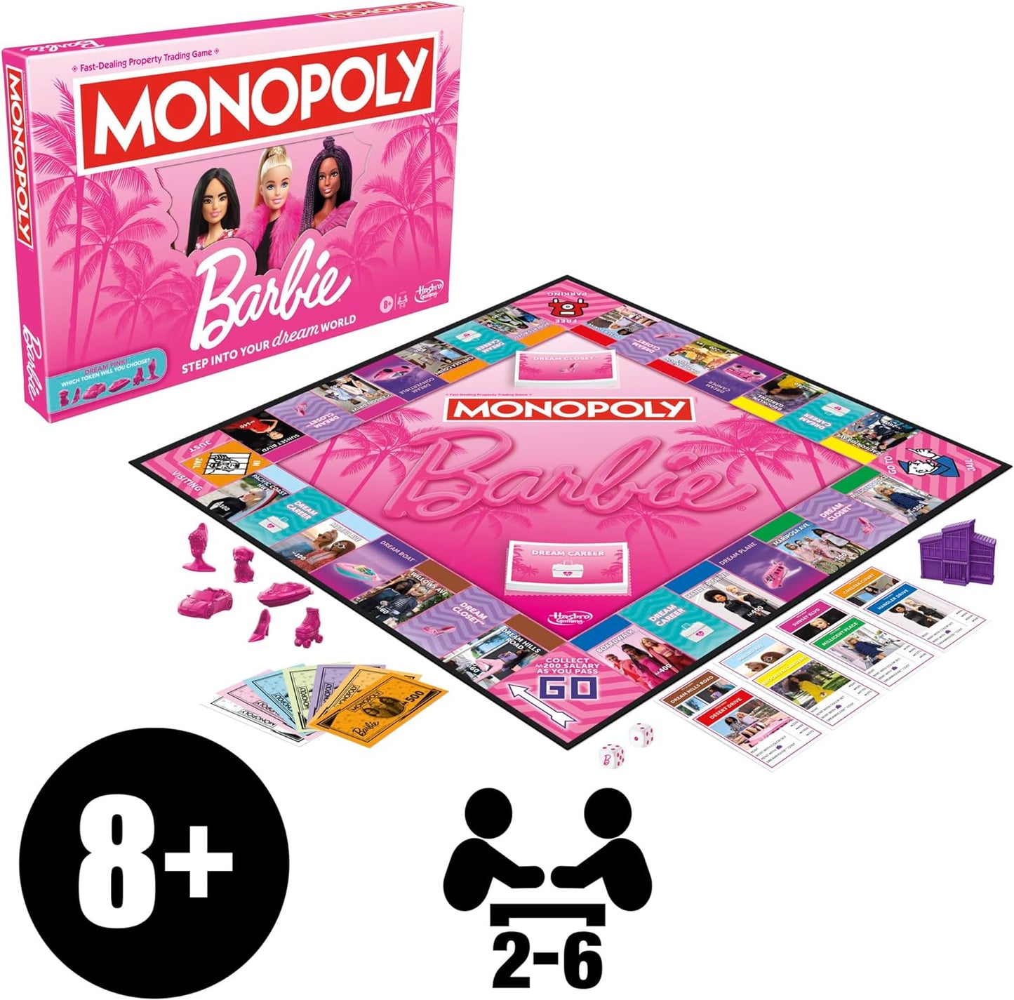 Monopoly: Barbie Edition Kids Board Game