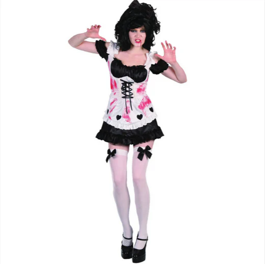 SPOOKTACULAR Bloody Maid Costume Small/Medium Dress And Headband