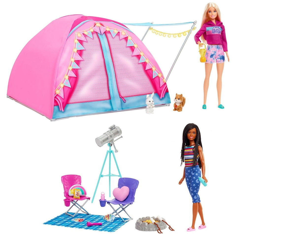 Barbie Let's Go Camping Tent Playset and 2 Dolls