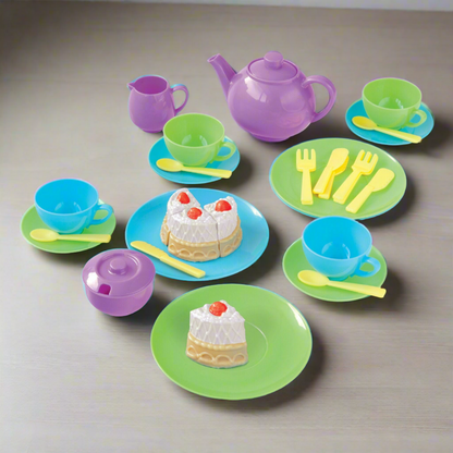 Casdon Little Cook Tea Set 32 Piece Kids Tea Party Playset Cups Plates Toy NEW