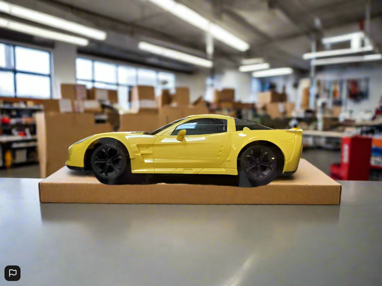 Corvette C7 1/24 Scale  Friction Push  Go Yellow Braha Friction Licensed Toy Car