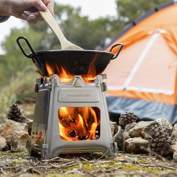 InnovaGoods Collapsible Steel Camping Stove Flamet