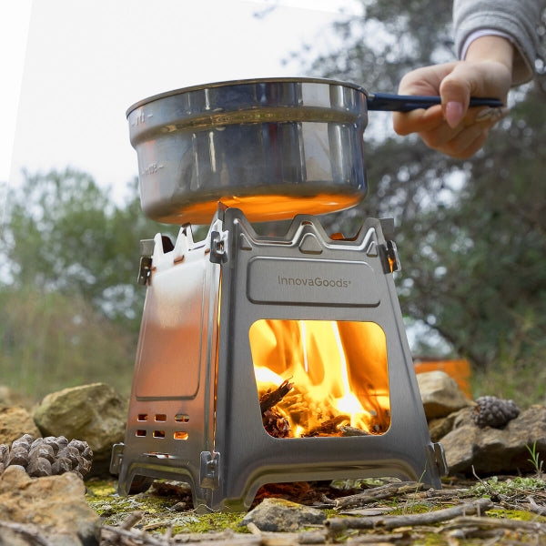 InnovaGoods Collapsible Steel Camping Stove Flamet