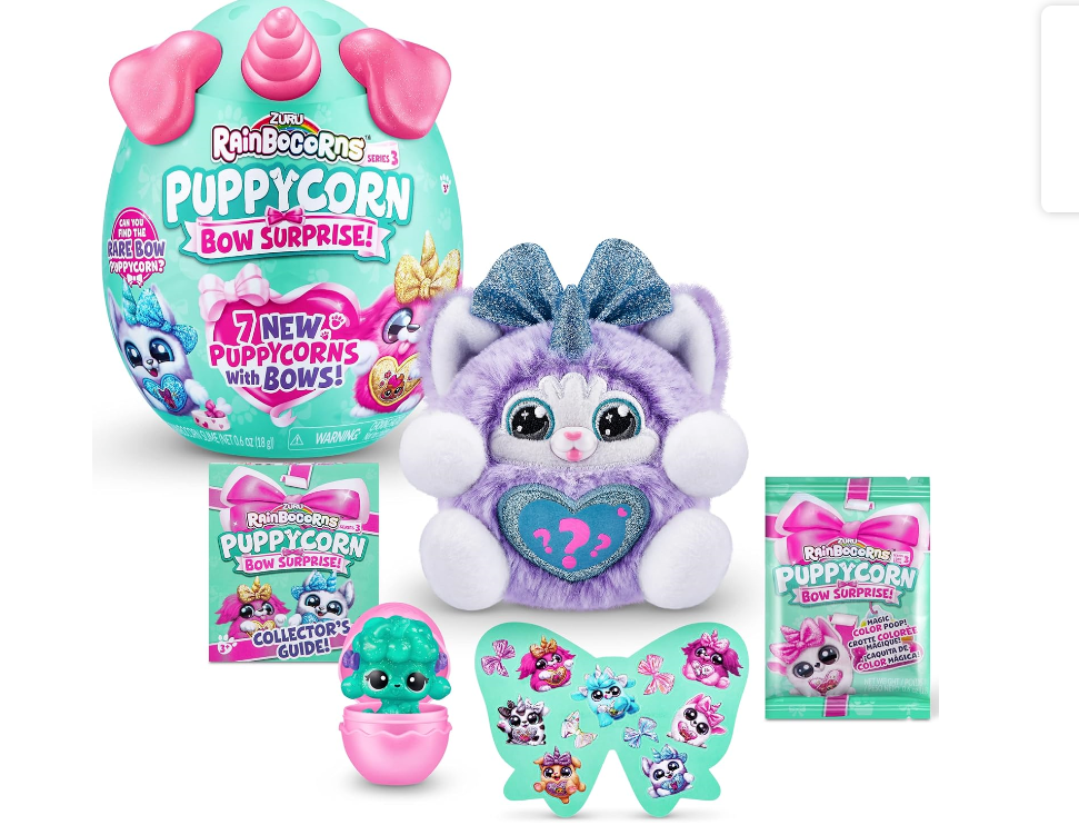 Rainbocorns Puppycorn Bow Surprise Puppycorn Series 3 Plush By Zuru